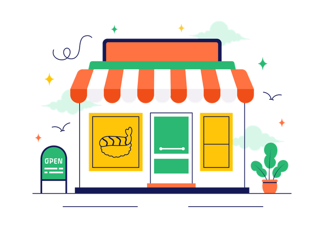 Barra de sushi  Ilustración