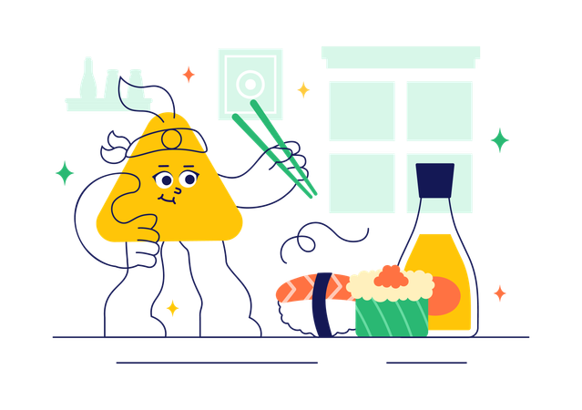 Barra de sushi  Ilustración