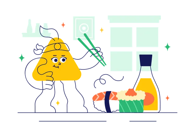 Barra de sushi  Ilustración