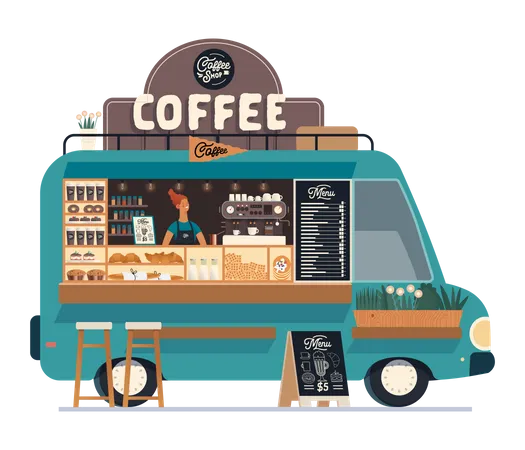 Barraca de café  Ilustração
