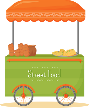 Barraca de comida de rua  Ilustração
