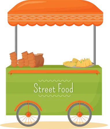 Barraca de comida de rua  Ilustração