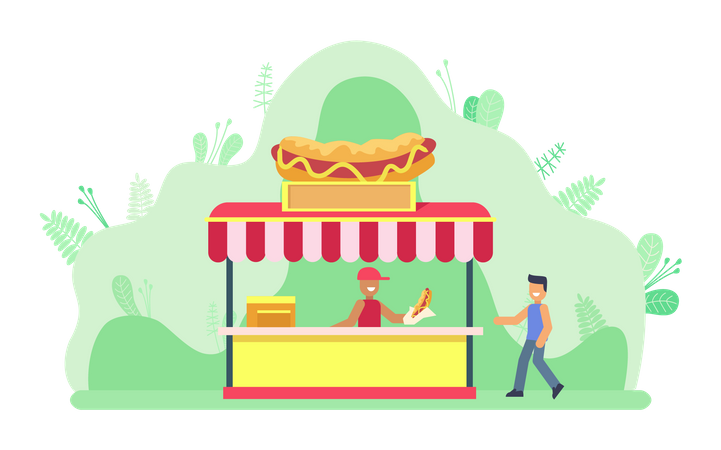 Barraca de fast food  Ilustração