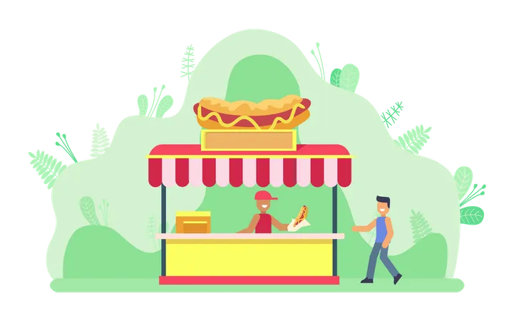 Barraca de fast food  Ilustração