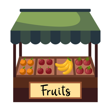 Barraca de frutas  Ilustração