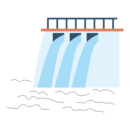 Barragem hidroelétrica  Ilustração