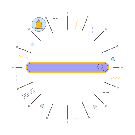 Barre de recherche avec cloche de notification  Illustration