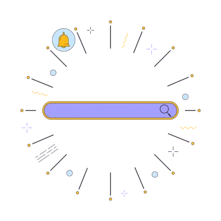 Barre de recherche avec cloche de notification  Illustration