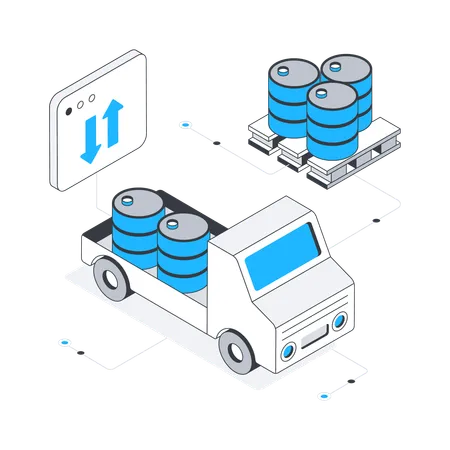 Barrels Delivery  Illustration