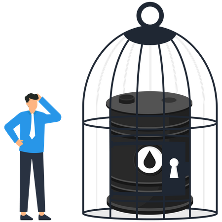 Barrera de aceite dentro de la jaula.  Ilustración