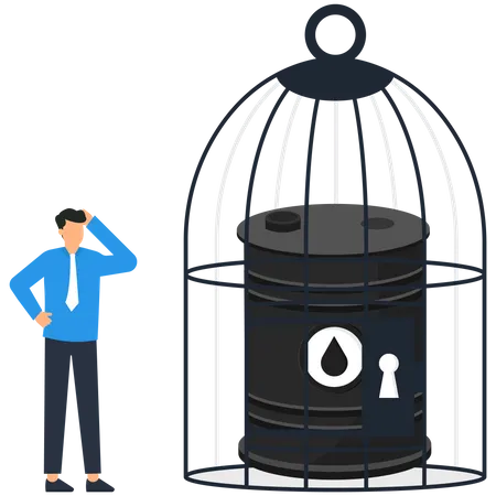Barrera de aceite dentro de la jaula.  Ilustración