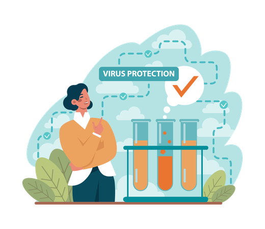 Barrier for dangerous viruses and bacteria  Illustration