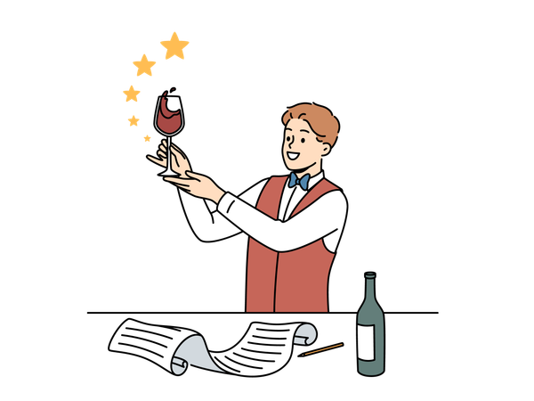 Bartender prepares new mocktail  Illustration