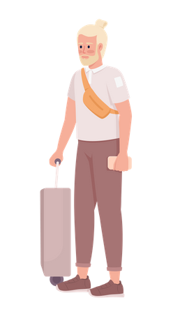 Bärtige Passagiere mit Taschen  Illustration