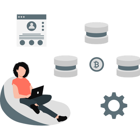 Base de datos de configuración de mujeres  Ilustración