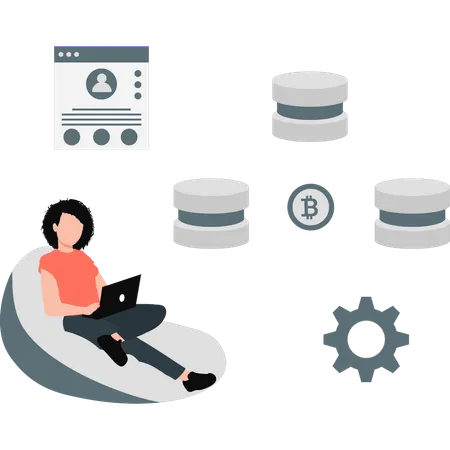 Base de datos de configuración de mujeres  Ilustración