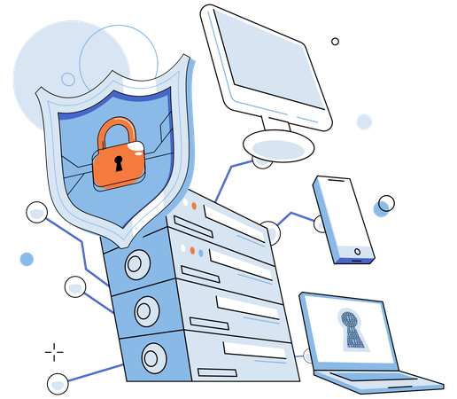 Base de datos de seguridad cibernética  Ilustración