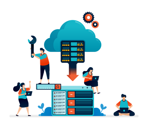 Nube de base de datos  Ilustración