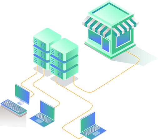 Base de datos para transacciones de tiendas.  Illustration