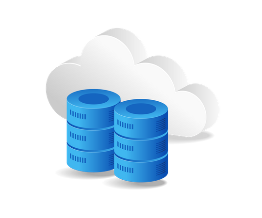 Base de datos del servidor en la nube  Ilustración