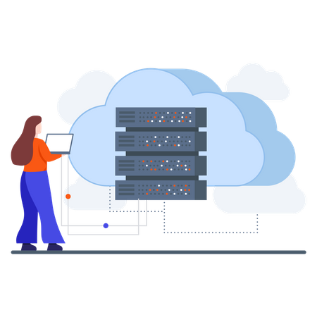 Base de données basée sur le cloud du site Web  Illustration