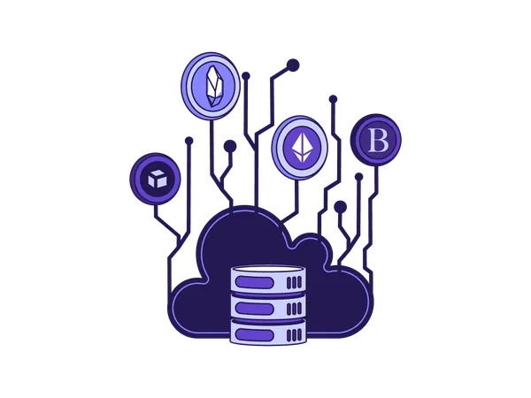 Base de données cloud de crypto-monnaie  Illustration