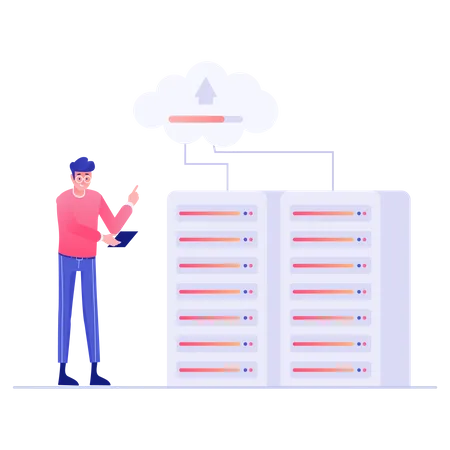 Téléchargement de base de données sur le cloud  Illustration