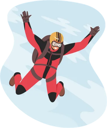 Base Jumping Extreme Activities Illustration