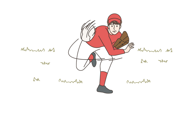 Baseball baler throw ball Illustration