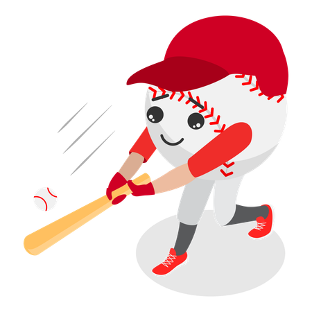 Baseball Ball Mascot  Illustration