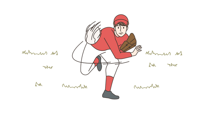 Baseball Ballenpresse wirft Ball  Illustration