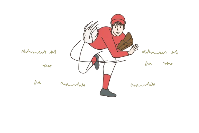 Baseball Ballenpresse wirft Ball  Illustration