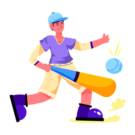 Frappeur de baseball  Illustration