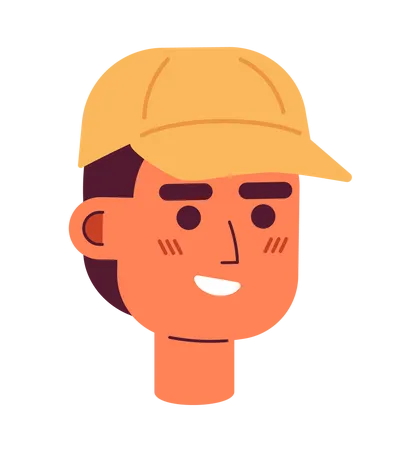 Baseball cap man smiling  Illustration