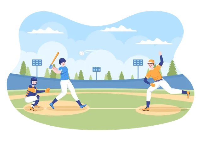 Baseball competition Illustration