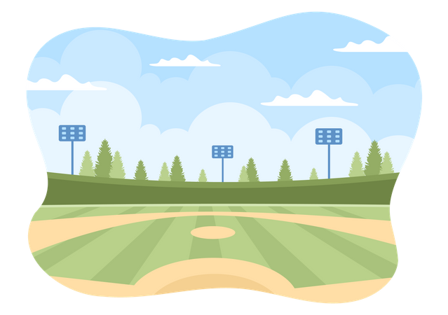 Baseball Ground Illustration