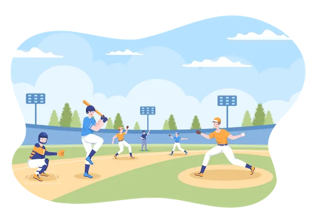 Baseball match Illustration