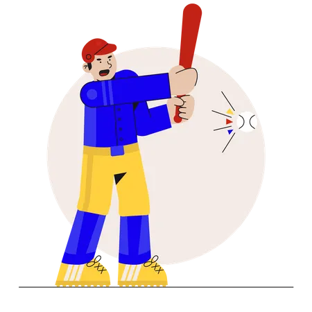 Baseball Player Illustration