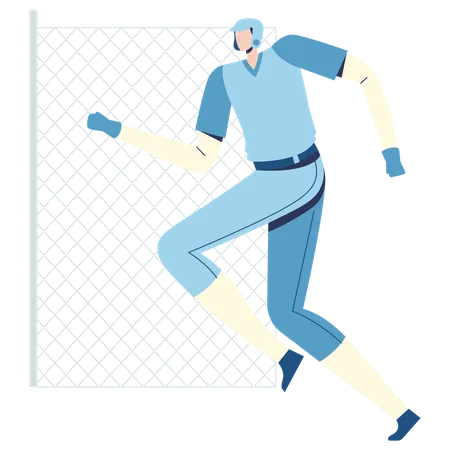 Baseball player Base Running  Illustration