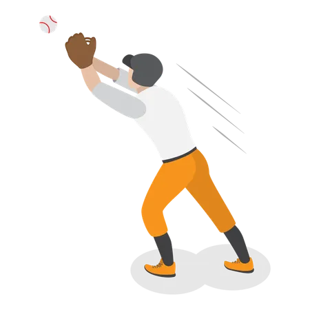 Baseball player catching ball  Illustration
