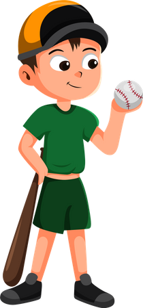 Baseball Player Character  Illustration