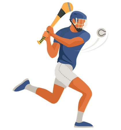 Baseball player hitting ball  Illustration