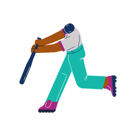 Baseball player hitting ball with bat  Illustration