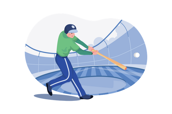 Baseball player hitting baseball  Illustration