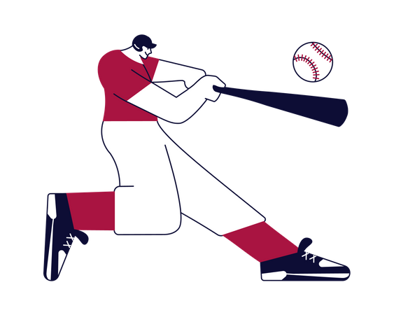 Baseball player hitting the ball  Illustration