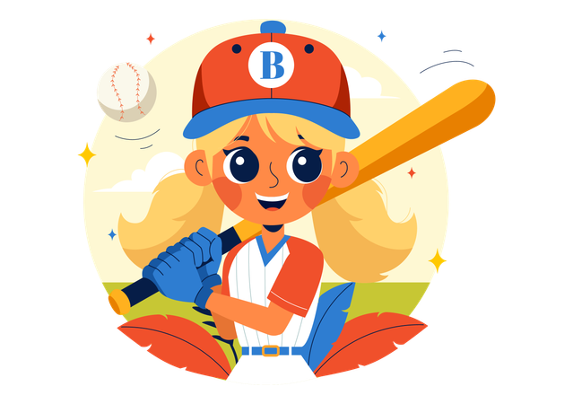 Baseball player holding baseball bat  Illustration