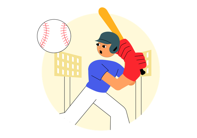 Baseball Player holding bat  Illustration