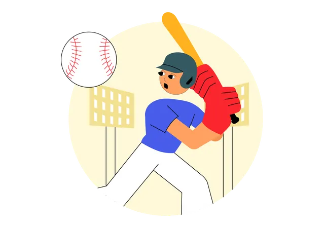 Baseball Player holding bat  Illustration