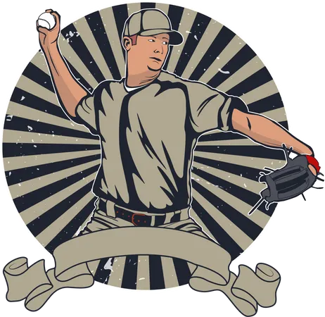Baseball Player  Illustration