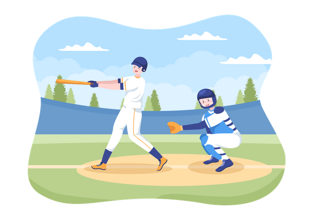 Baseball Player  Illustration